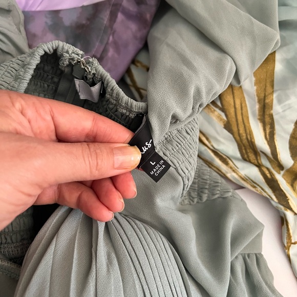 Sage Chiffon Bustier Off-the-Shoulder Ruffle Maxi Dress 🌿 - Picture 10 of 12